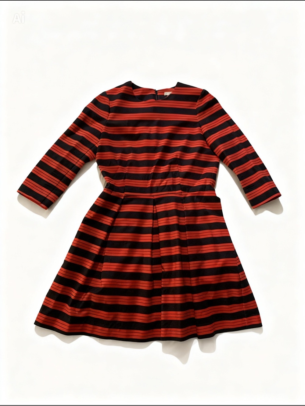 GAP Red and Navy Striped Fit-and-Flare Dress